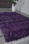 Handmade beni ourain rug 7.3 x 4.5 Feet - purple rug