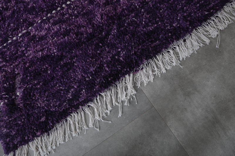 Handmade Beni Ourain Rug 4.5 FT X 7.3 FT - Purple Wool Rug