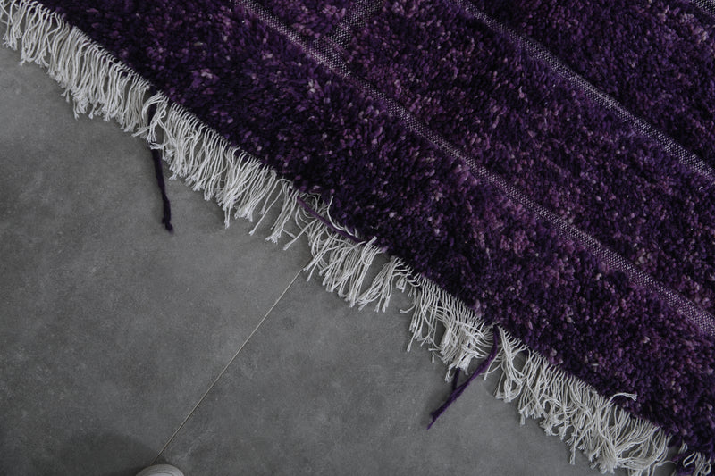 Handmade Beni Ourain Rug 4.5 FT X 7.3 FT - Purple Wool Rug