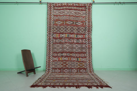 Vintage Moroccan Kilim 5.5 FT X 12.2 FT