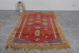 Vintage berber rug rug 4.4 x 7.9 Feet