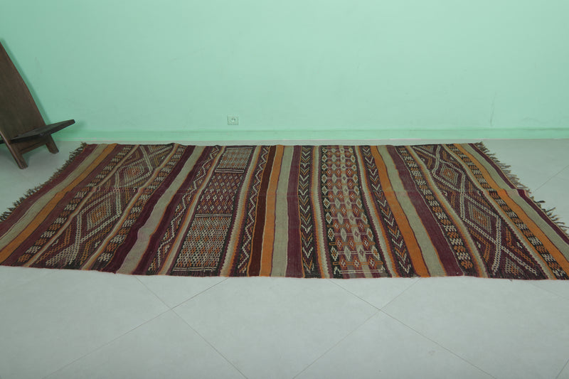 Vintage Zemmour Berber Kilim - 5.2 FT X 9.6 FT