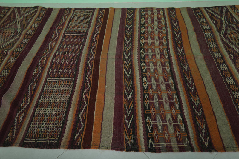 Vintage Zemmour Berber Kilim - 5.2 FT X 9.6 FT