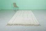 Modern Moroccan Rug - 5.1 x 8.2 ft | White with Subtle Block Pattern