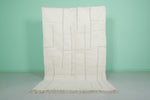 Modern Moroccan Rug - 5.1 x 8.2 ft | White with Subtle Block Pattern