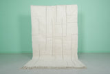 Modern Moroccan Rug - 5.1 x 8.2 ft | White with Subtle Block Pattern