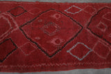 Vintage red moroccan rug 3.8 X 8.5 Feet