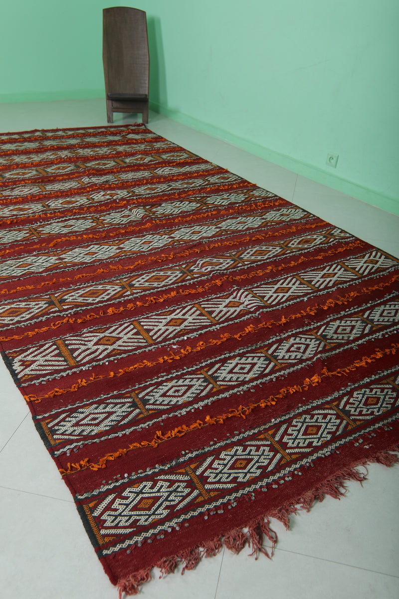 Moroccan Kilim Rug - 5.8 FT X 11.8 FT