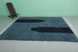 Blue Handmade Berber Contemporary Rug 7 x 8.1 ft