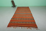 Handwoven Moroccan Hallway kilim rug 4.9 x 11.4 Feet