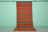 Handwoven Moroccan Hallway kilim rug 4.9 x 11.4 Feet