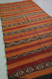 Handwoven Moroccan Hallway kilim rug 4.9 x 11.4 Feet