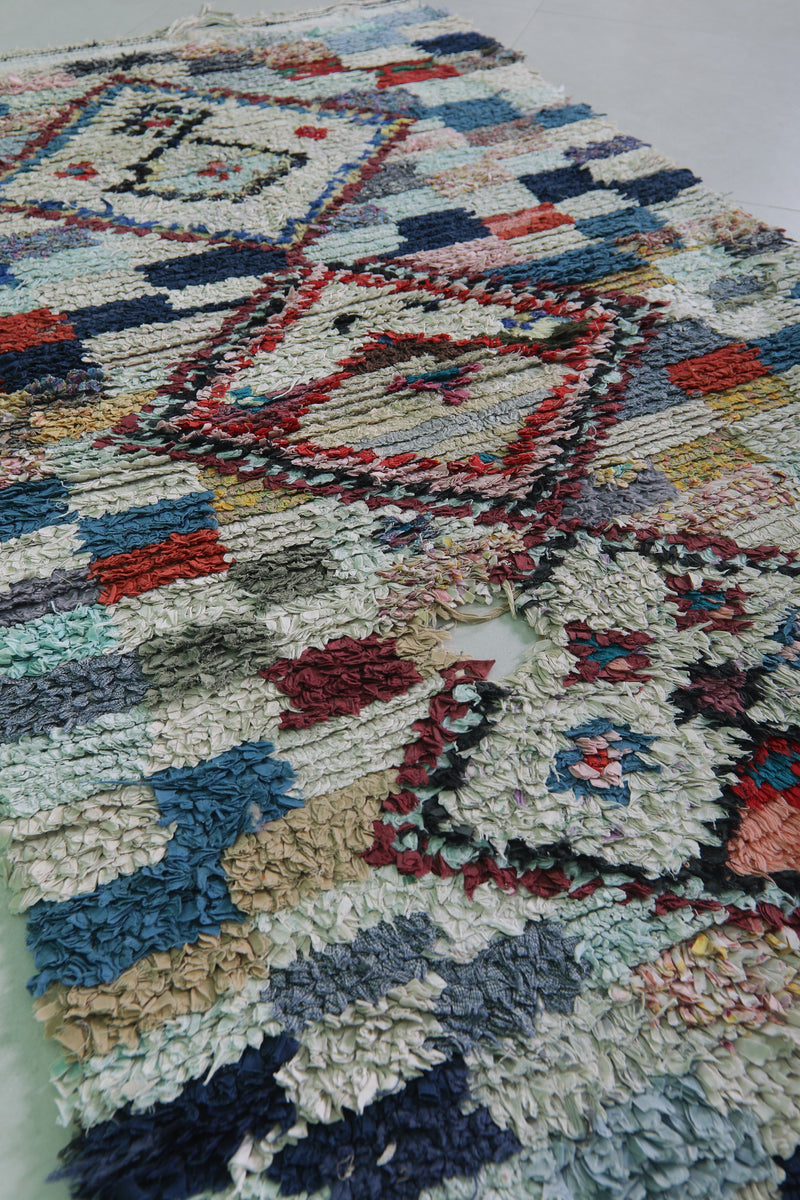 Moroccan Boucherouite Rug 3.4 x 6.3 Feet - Vibrant Handmade Art