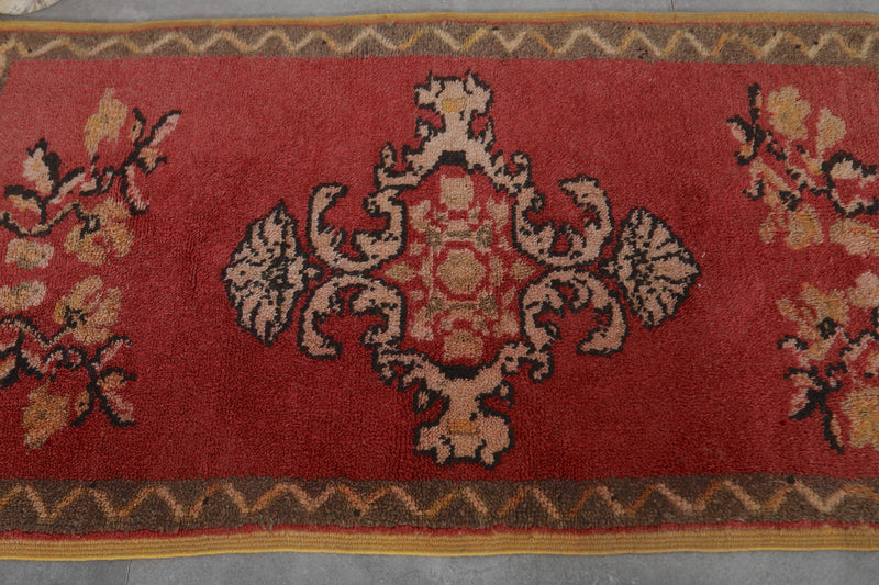 Red Moroccan Rug - 2.4 x 3.7 ft | Traditional Handmade Design