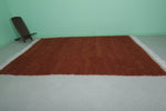 Orange Moroccan Rug - 7.2 x 11 Feet | Handwoven Wool Carpet