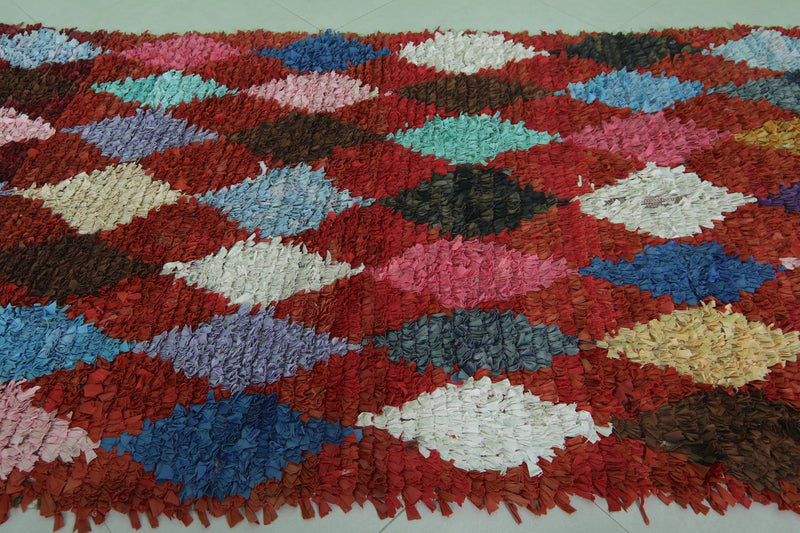 Colorful Azilal Boucherouite Rug - 4.6 x 8.6 Feet