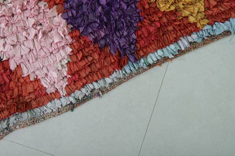 Colorful Azilal Boucherouite Rug - 4.6 x 8.6 Feet