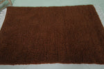 Handmade Moroccan Rug - 3.2 x 5.1 Feet | Rich Brown Wool