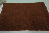 Handmade Moroccan Rug - 3.2 x 5.1 Feet | Rich Brown Wool