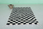 Handmade moroccan chess rug 3.2 FT X 4.4 FT