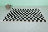 Handmade moroccan chess rug 3.2 FT X 4.4 FT