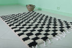 Handmade moroccan chess rug 3.2 FT X 4.4 FT