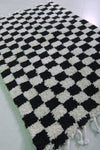 Handmade moroccan chess rug 3.2 FT X 4.4 FT