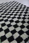 Handmade moroccan chess rug 3.2 FT X 4.4 FT