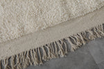 Authentic Moroccan Rug 6.3 x 9.6 ft – Plush Off-White with Fringe Detail | Perfect for Modern & Boho Decor - beni ourain rug