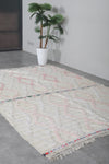 Berber Kilim Rug With Shaggy Trellis 5.4 FT X 8.4 FT