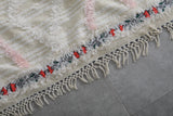 Berber Kilim Rug With Shaggy Trellis 5.4 FT X 8.4 FT