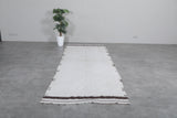 White Long Moroccan Hallway Kilim 3.1 FT X 10.3 FT