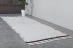 White Long Moroccan Hallway Kilim 3.1 FT X 10.3 FT