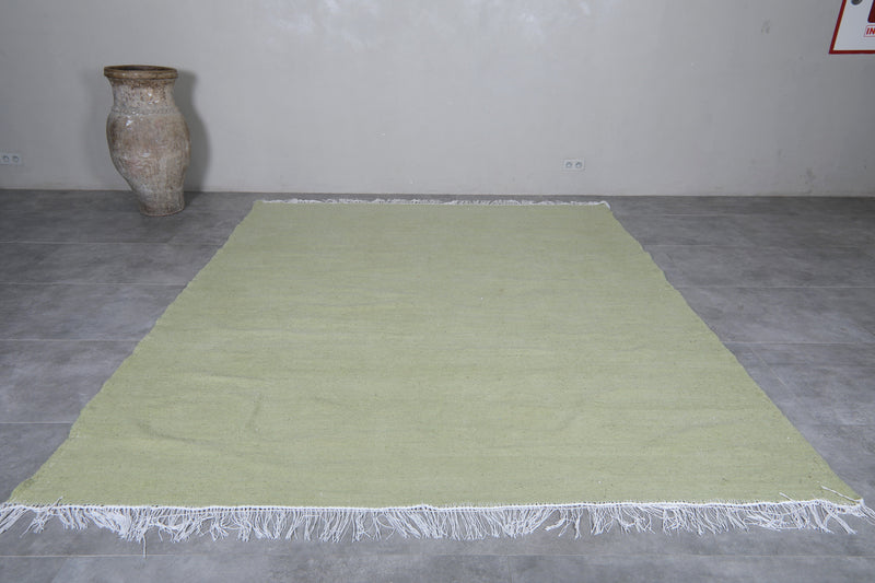 Green Moroccan - Flat woven wool kilim - Berber custom rug - custom moroccan rugs