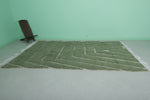 Green Moroccan wool rug 6.1 ft x 10.2 ft