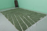 Green Moroccan wool rug 6.1 ft x 10.2 ft