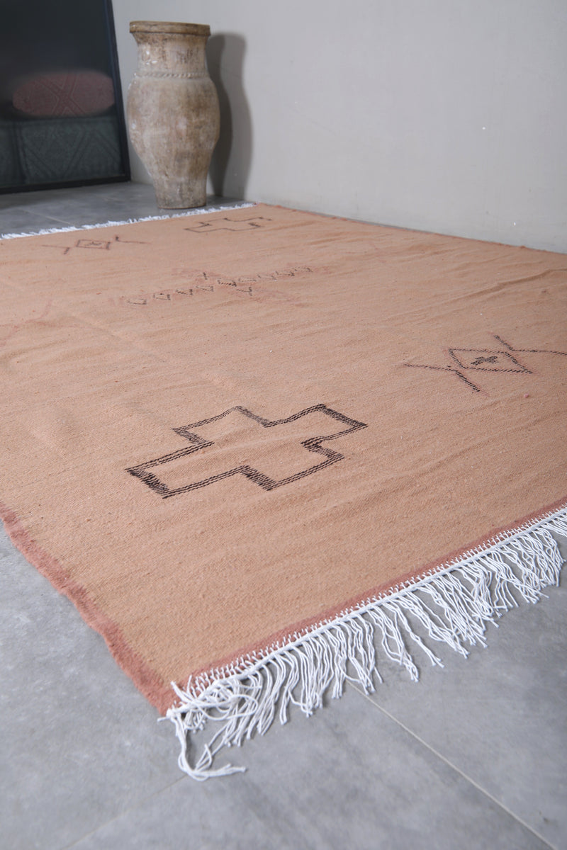 Handwoven Moroccan - Flat woven wool kilim - Berber custom rug