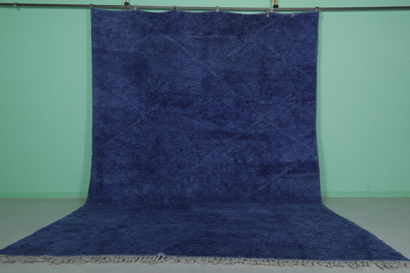 Blue Moroccan Rug - 10.1 x 14.7 Feet | Oversized Handwoven Carpet