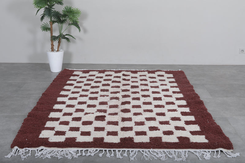 Moroccan handmade berber contemporary rug 6.1 FT X 8.6 FT