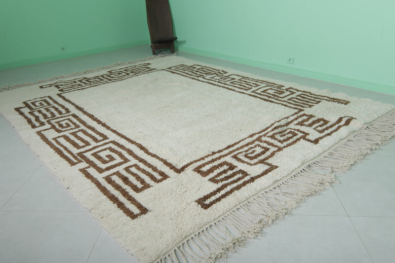 Moroccan Beni Ourain Rug - 8.3 x 10.3 Ft | Tribal Design