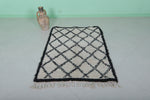 handmade rug 3.3 x 4.9 Feet - black and white rug