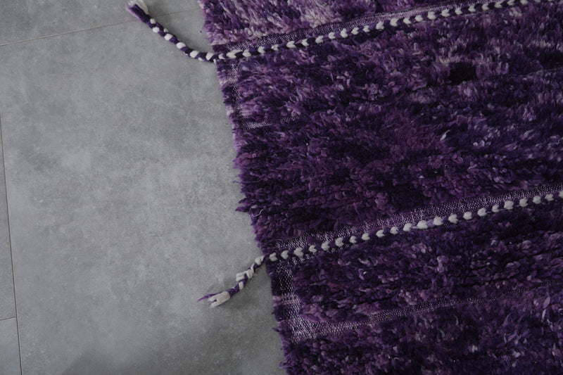 Moroccan Berber Rug 5.1 x 6.4 Ft - Purple Handmade Wool