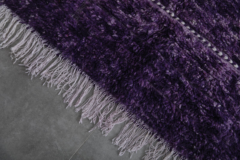 Moroccan Berber Rug 5.1 x 6.4 Ft - Purple Handmade Wool