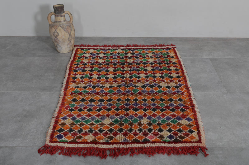 Handmade Moroccan Rug - 3.4 x 4.7 ft | Vibrant Berber Style