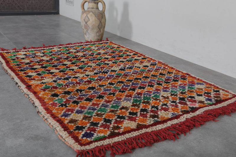 Handmade Moroccan Rug - 3.4 x 4.7 ft | Vibrant Berber Style