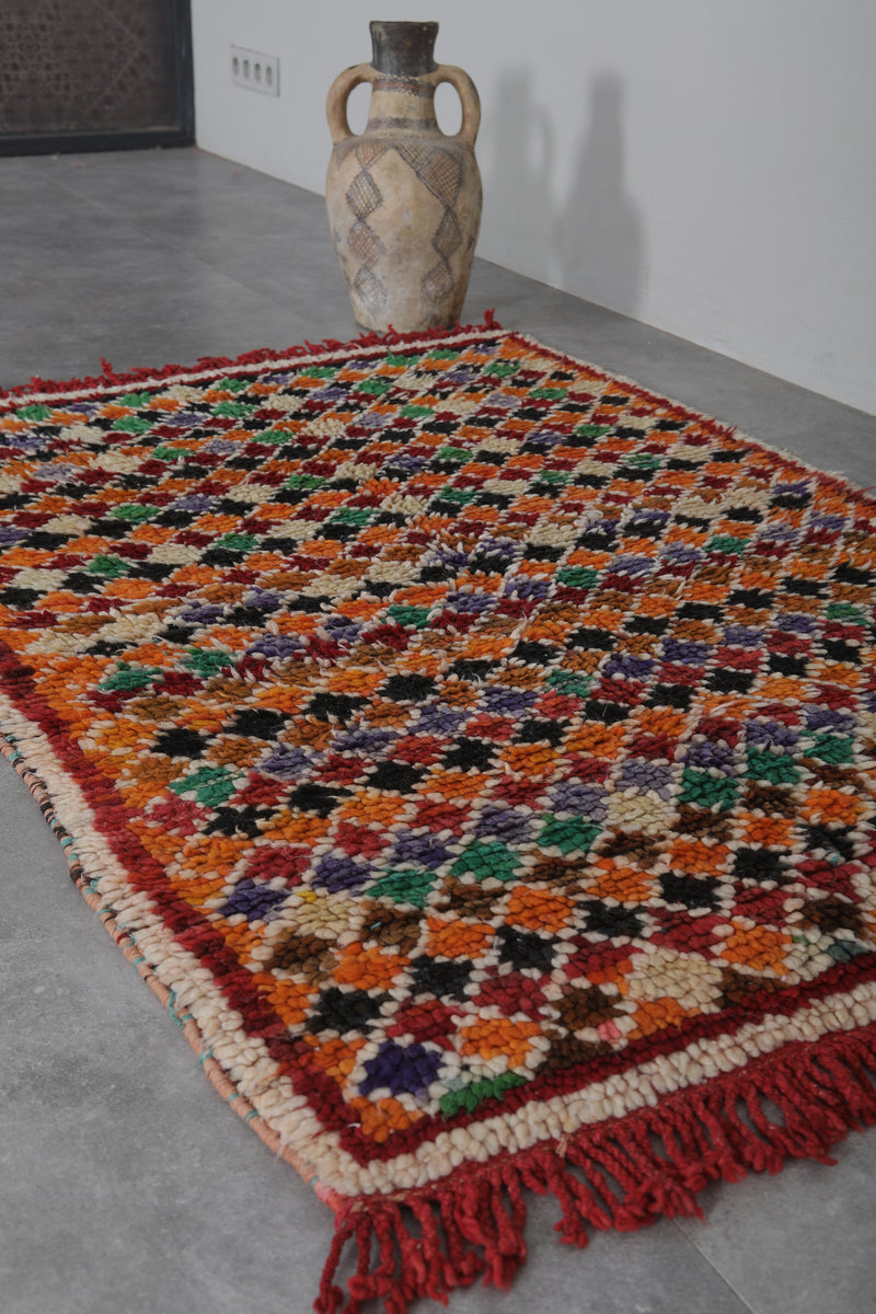 Handmade Moroccan Rug - 3.4 x 4.7 ft | Vibrant Berber Style