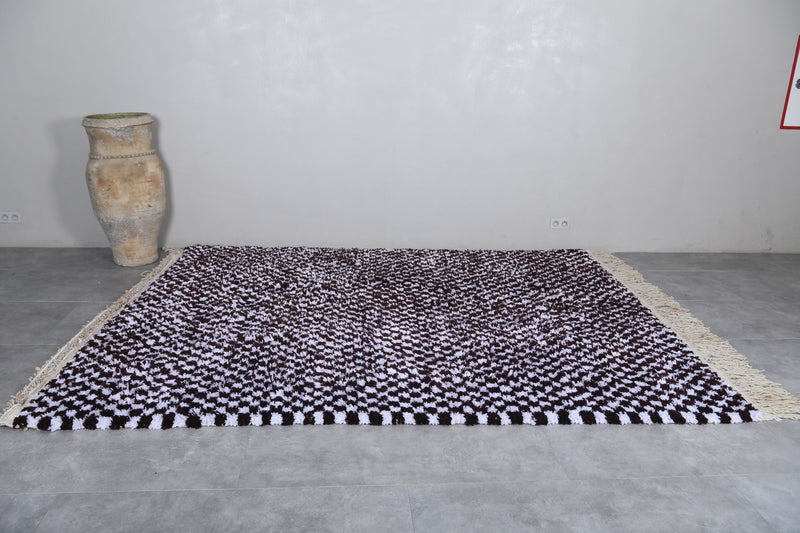 Moroccan Rug - 7.9 x 10.5 ft | Handwoven Checkered Design