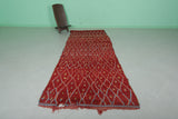 Red Vintage Moroccan Runner Rug 4 X 10.2 Feet