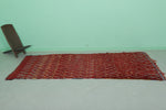 Red Vintage Moroccan Runner Rug 4 X 10.2 Feet