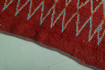 Red Vintage Moroccan Runner Rug 4 X 10.2 Feet